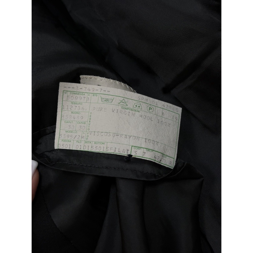 Vintage Mani By Giorgio Armani 100% Wool Black Blazer Men's 42 Reg - Picture 9 of 9